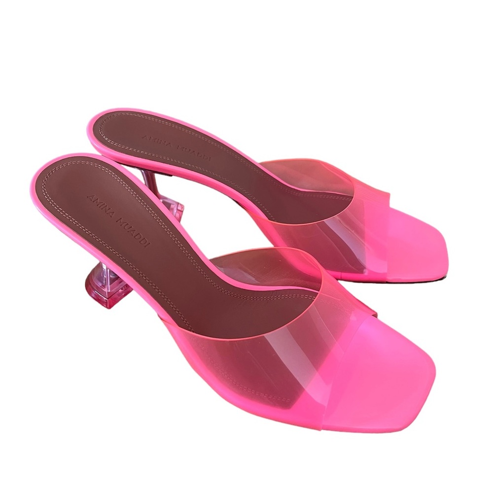 Barbie Pink Amina Muaddi Lupita PVC Mules